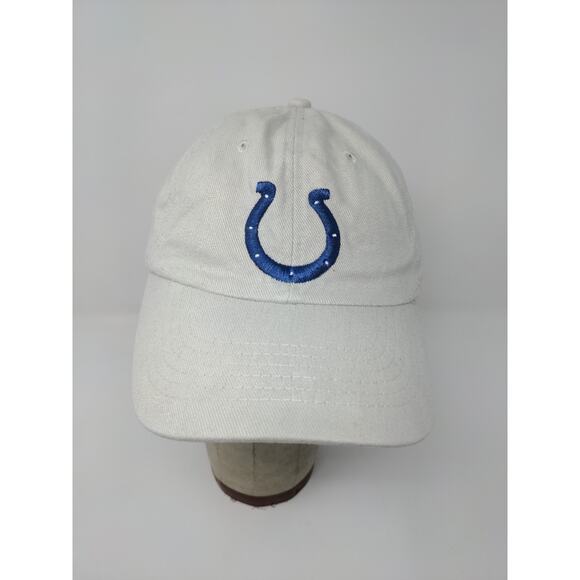 NFL Football Indianapolis Colts Strapback Hat Embroidered Horseshoe Logo Beige - Picture 3 of 11